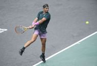 Rafael Nadal making a return